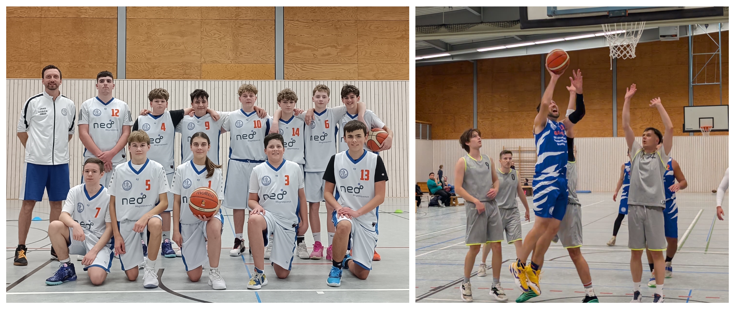 Li.: Team U16, Re.: Jakob Schriever mit 29 Punkten